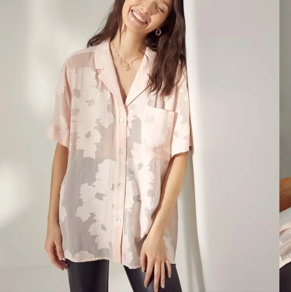 Aritzia Wilfred Atticus button-up shirt soft blush pink small - Picture 15 of 15
